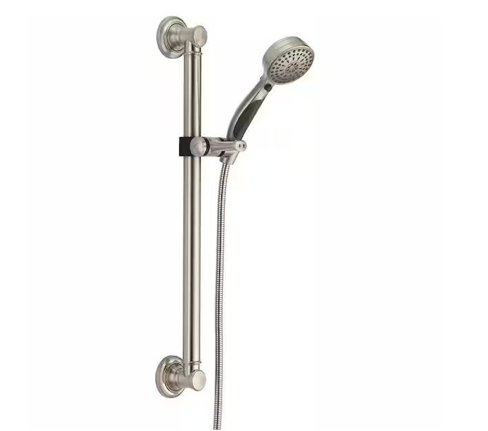 Delta Traditional Decorative ADA 9-Spray Patterns 1.75 GPM 3.75 in. Wall Mount Handheld Shower Head in Stainless