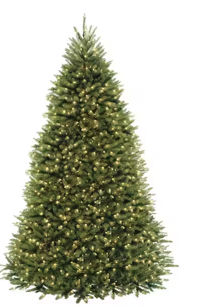 National Tree Company 9 ft. Dunhill Fir Hinged Tree with Clear Lights