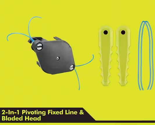 Ryobi 2-in-1 Pivoting Fixed Line and Bladed Head