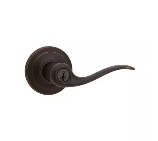 Kwikset Tustin Venetian Bronze Exterior Entry Door Handle Featuring SmartKey Security