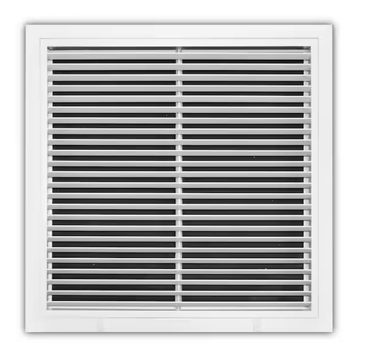 Everbilt 20 in. x 20 in. Aluminum Fixed Bar Return Air Filter Grille in White