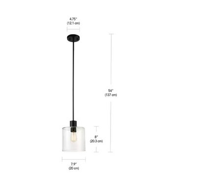 Sutton Place 1-Light Matte Black Pendant