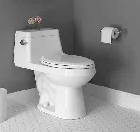 American Standard Colony 1-Piece 1.28 GPF Single Flush Elongated Toilet in White Seat Included