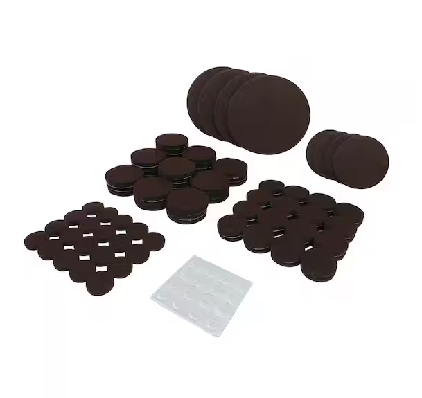 Everbilt Assorted Self-Adhesive Round Furniture Sliders, Felt Pads for Hard Floors and Surface Bumpers Value Pack