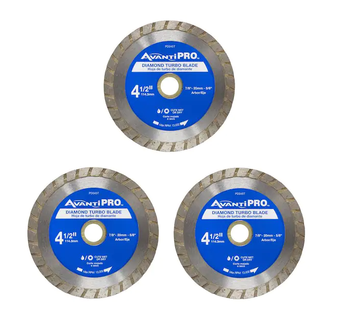 Avanti Pro 4.5 in. Turbo Diamond Blade (3-Pack)