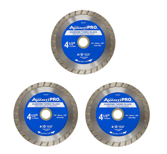 Avanti Pro 4.5 in. Turbo Diamond Blade (3-Pack)