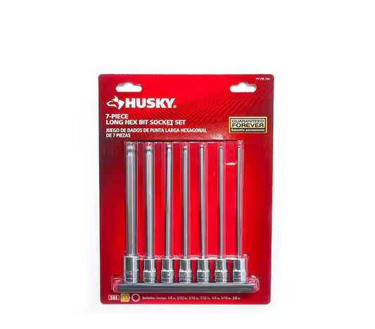 3/8 in. Drive SAE Long Ball Hex Bit Socket Set (7-Piece)