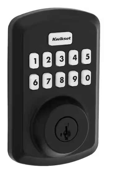 Kwikset Powerbolt 250 10-Button Keypad Matte Black Transitional Electronic Deadbolt Door Lock