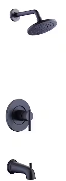 Glacier Bay Dorind Single-Handle 1-Spray Tub and Shower Faucet 1.8 GPM in Matte Black (Valve Included)