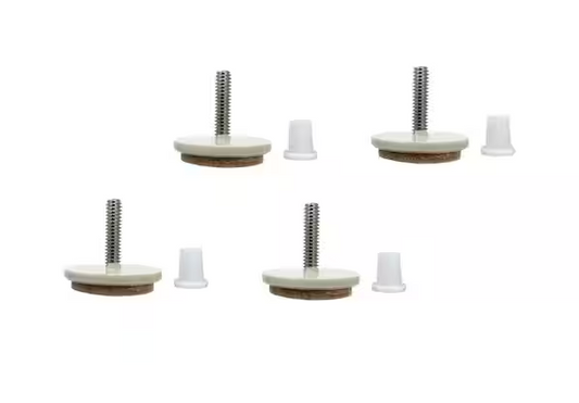 Everbilt 1-1/2 in. Beige Round Felt Threaded Stem Furniture Glides for Floor Protection (4-Pack)