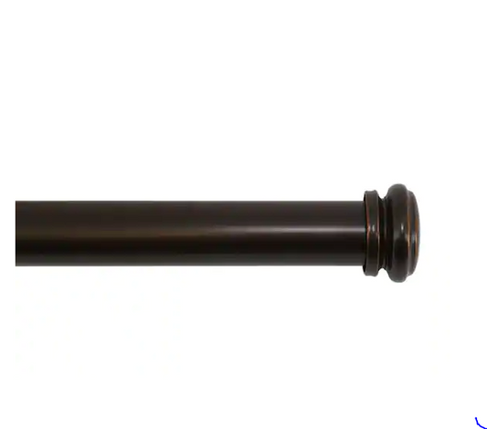 HDC 72 in. - 144 in. Telescoping 1 in. Single Curtain Rod in Oil-Rubbed Bronze