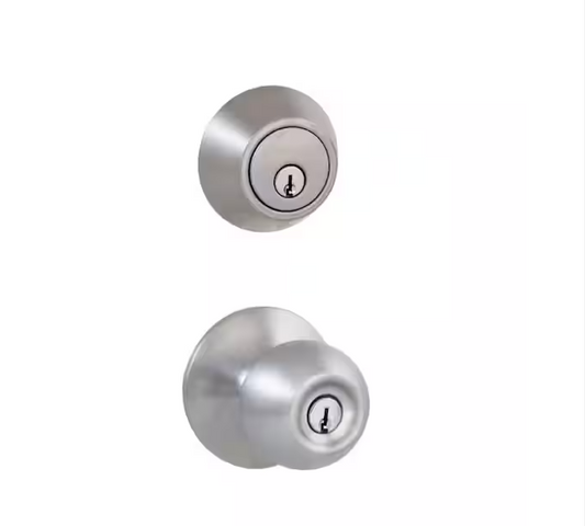 Saturn Stainless Steel Combo Pack with Single Cylinder Deadbolt