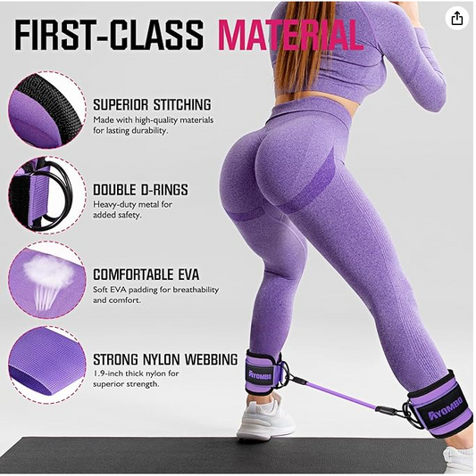 Ankle Resistance Bands with Cuff Lifting Glute Butt Exercise Equipment