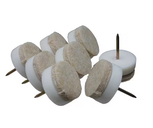 Everbilt 1 in. Beige Round Felt Nail-On Furniture Glides for Floor Protection (8-Pack)