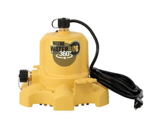 Wayne 1/6 HP WaterBUG Submersible Utility Pump with Multi-Flo Technology