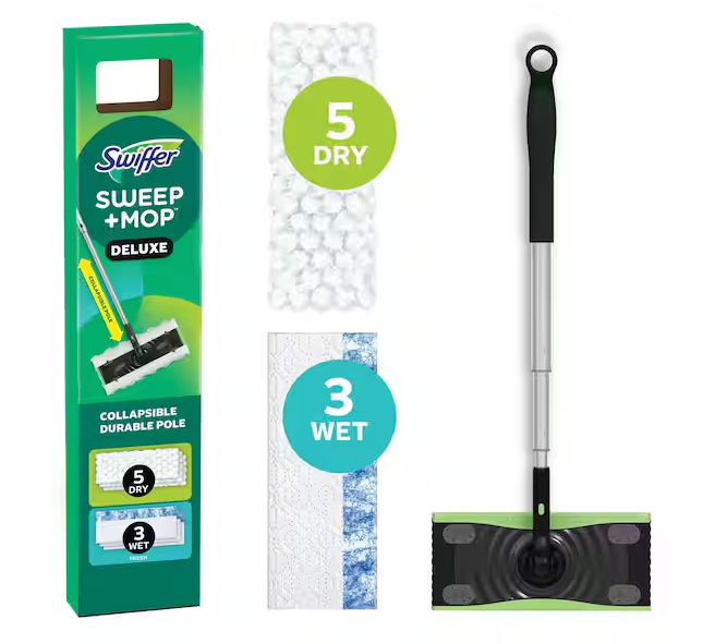 Sweep Plus Mop Deluxe 2 in 1 Multi-Surface Floor Cleaning Starter Kit