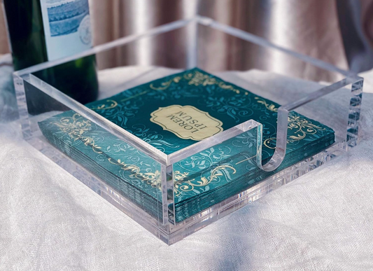 Clear Acrylic Luncheon Napkin Holder, 7.1 x 7.1 x 2.6 inches