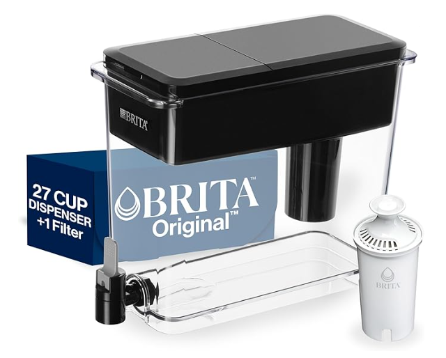 Brita UltraMax Large Water Dispenser With Standard Filter, BPA-Free, Reduces Copper, 27 Cup