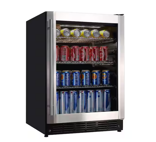 Vissani 23.4 in. 50 Bottle, 154 Can, Wine and Beverage Cooler with Stainless Steel Door