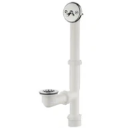 Everbilt Trip Lever 1-1/2 in. White Poly Pipe Bath Waste and Overflow Drain in Chrome