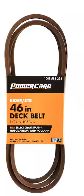 Powercare Deck Belt for 46 in. cut Craftsman, Husqvarna, Poulan mowers, Replaces OEM Numbers 405143, 532405143, 584453101