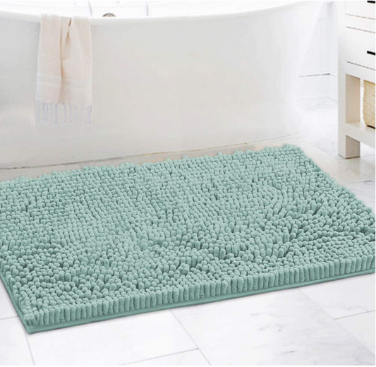 Bathroom Rugs Non Slip Luxury Chenille Bathroom Rug Mat 24x36, Aqua