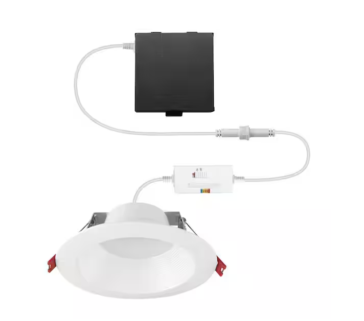 CE Elite Series 6 in. LED DuoBright, 3-Level Lumen Select, Deep Baffle Canless Recessed Light, Adjustable CCT