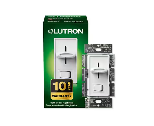 Skylark LED+ Dimmer Switch for Dimmable LED and Incandescent Bulbs, 150W LED/Single-Pole or 3-Way, White (SCL-153PR-WH)