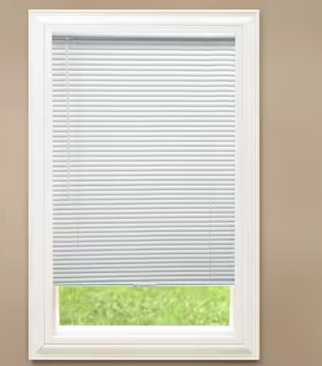 White Cordless Room Darkening Vinyl Mini Blinds with 1 in. Slats-23 in. W x 48 in. L (Actual Size 22.5 in. W x 48 in. L)