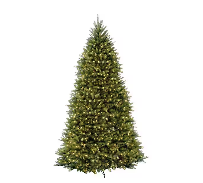 National Tree Company 12 ft. Pre-Lit Dunhill Fir Hinged Artificial Christmas Tree with Clear Lights