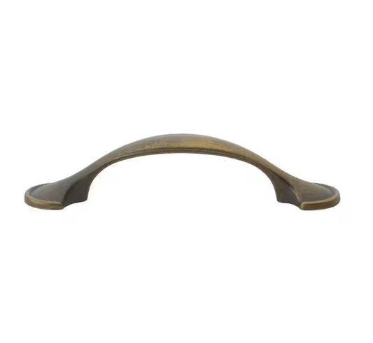 3 in. Center-to-Center Antique Brass Arch Shovel Edge Cabinet Pulls (10-Pack)
