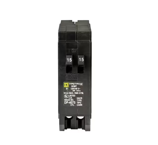 Square D Homeline 2-15 Amp Single-Pole Tandem Circuit Breaker