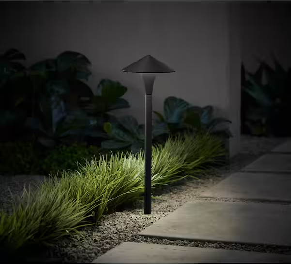 Hampton Bay Anderson Low Voltage Matte Black MR11 LED Bulb Weather Resistant Outdoor Landscape Hat Path Light