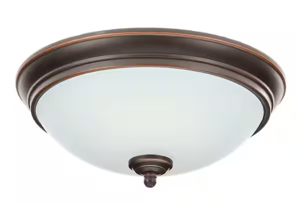 Hampton Bay Clifton 11 in. Oil Rubbed Bronze Selectable LED Flush Mount