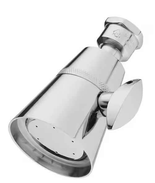 Glacier Bay 2-Spray Patterns with 1.8 GPM 2.2 in. Single Wall Mount Fixed Shower Head with Adjustable Shower Head in Chrome