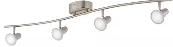 Eglo Jumilla 38.19 in. 4-Light Matte Nickel Dimmable Integrated LED Track Lighting Kit with Adjustable Heads