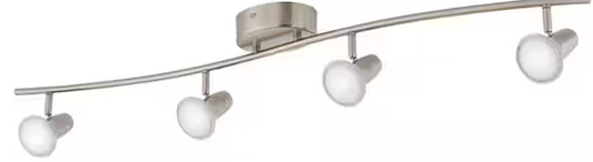 Eglo Jumilla 38.19 in. 4-Light Matte Nickel Dimmable Integrated LED Track Lighting Kit with Adjustable Heads