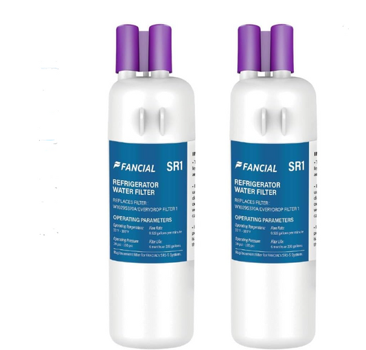 Fancial Refrigerator Water Filters Replacement for Whirlpool, Maytag, KitchenAid 2pk