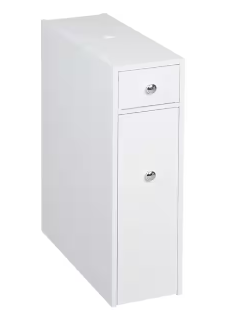 HOMCOM White 22.75 in. H Bathroom Storage Cabinet with Drawers