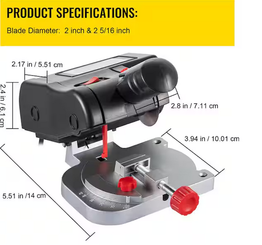 Mini Miter Cut-off Chop Saw, Two 2-5/16\ in.