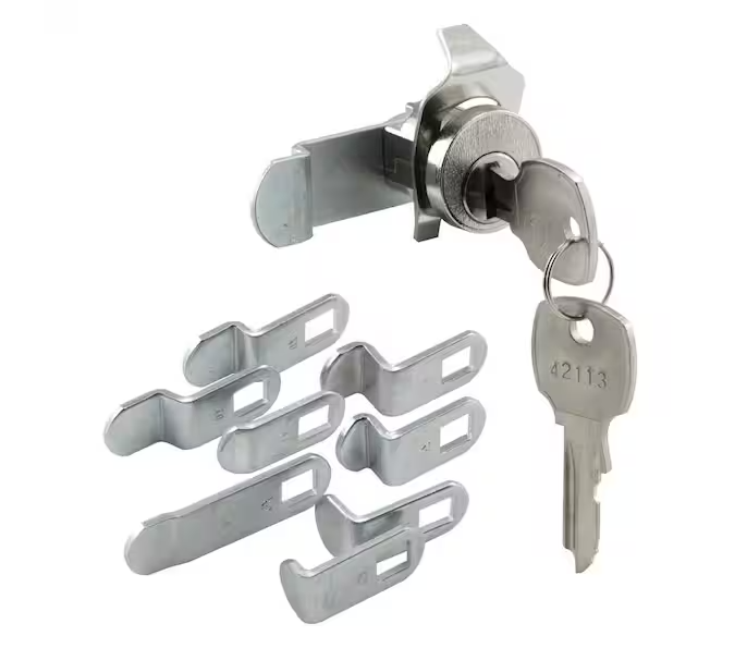 Prime-Line 11/16 in. Diameter, Mailbox Lock, Diecast Construction, Nickel Plated Finish, 9 Cams, Locks Counter Clockwise Rotation