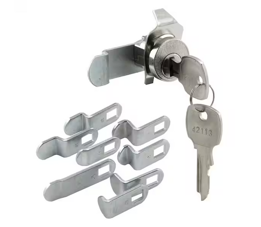 Prime-Line 11/16 in. Diameter, Mailbox Lock, Diecast Construction, Nickel Plated Finish, 9 Cams, Locks Counter Clockwise Rotation