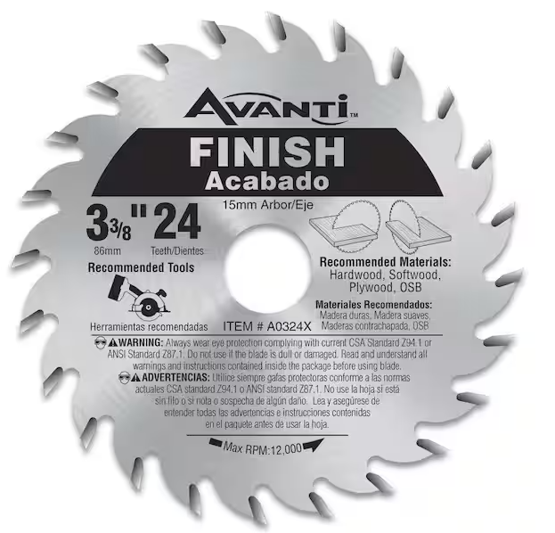 Avanti 3-3/8 in. x 24-Tooth Finish Circular Saw Blade