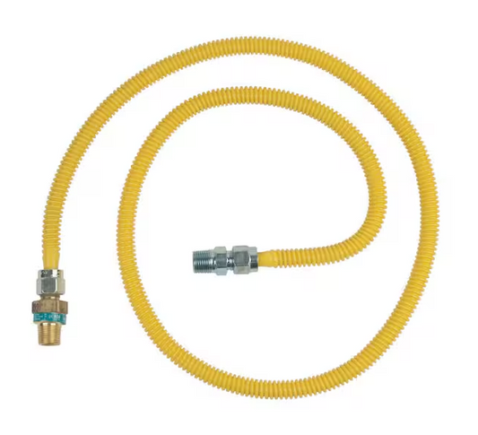 Bras Craft 1/2 in. MIP x 1/2 in. MIP x 60 in. Gas Connector (1/2 in. OD) w/Safety+Plus2 Thermal Excess Flow Valve (53,200 BTU)