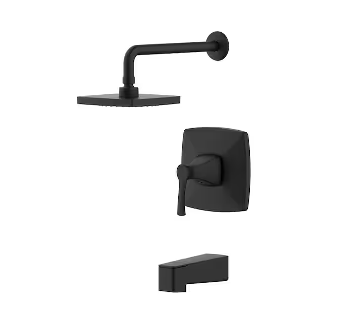 Glacier Bay Calandine Single-Handle 1-Spray Tub and Shower Faucet in Matte Black (Valve Included)