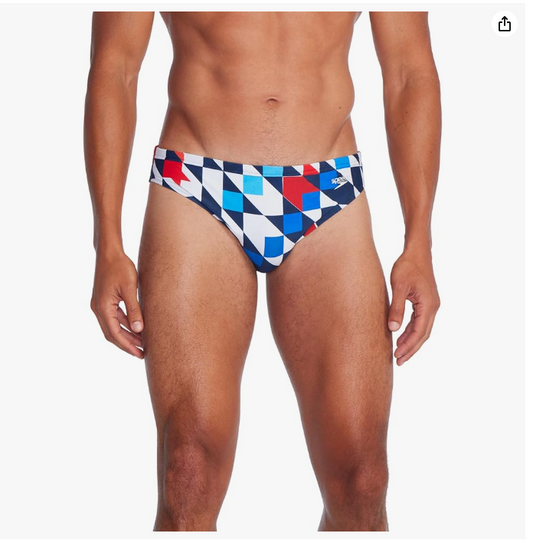 Speedo Men's Swimsuit Brief Eco Flex 2” Outseam Beachstar size 38