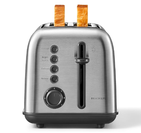 2-Slice Toaster, Extra Wide Slots, Retro Stainless Steel, Bagel and Muffin Function