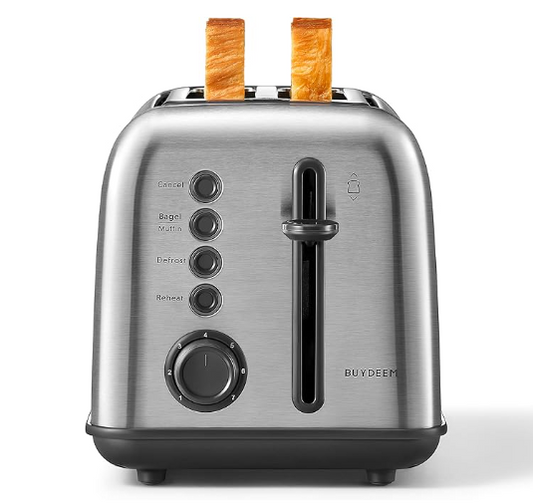 2-Slice Toaster, Extra Wide Slots, Retro Stainless Steel, Bagel and Muffin Function