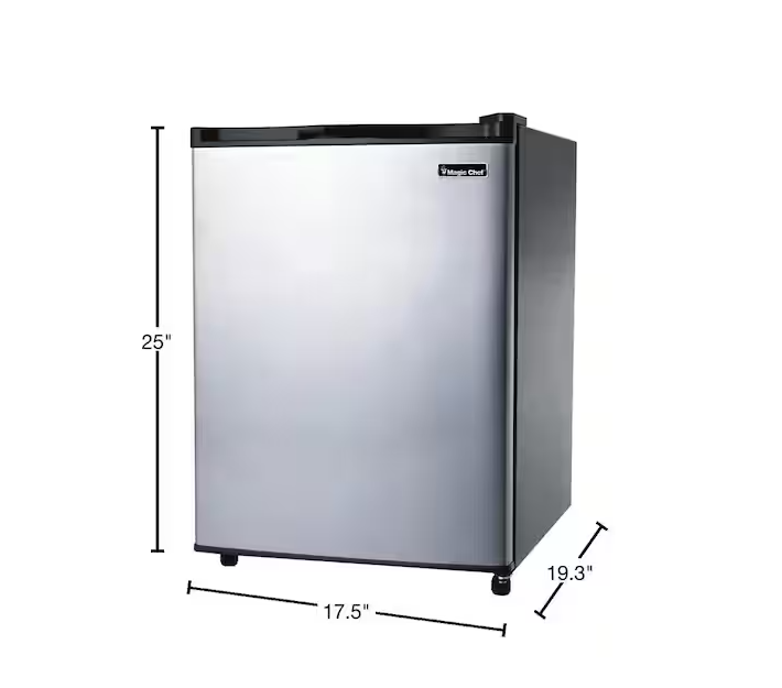 Magic Chef 2.6 cu. ft. Mini Fridge in Stainless Steel Look without Freezer