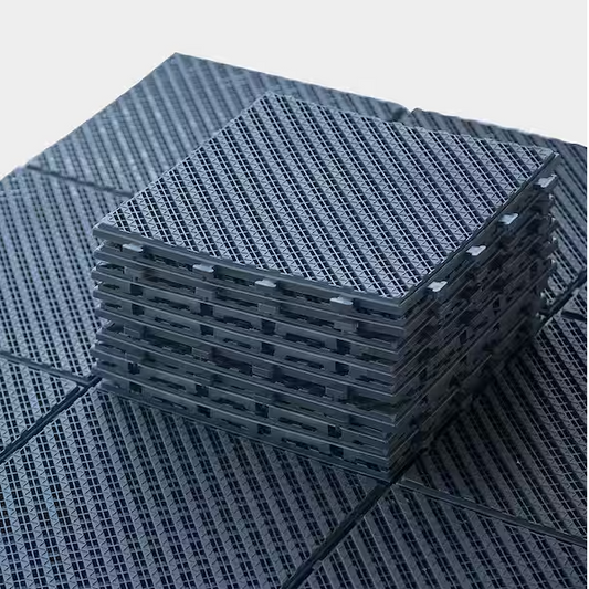 Interlocking Patio Tile, Dark Gray  12 in. L x 12 in. W (9-Pack)